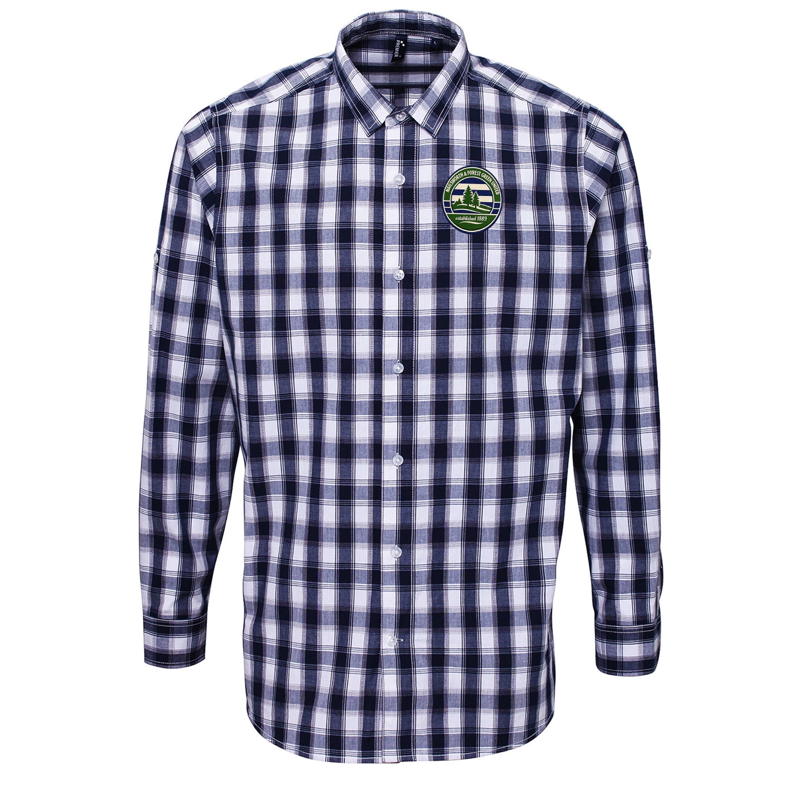 Retro Forest Green Rovers Check Long Sleeve Shirt