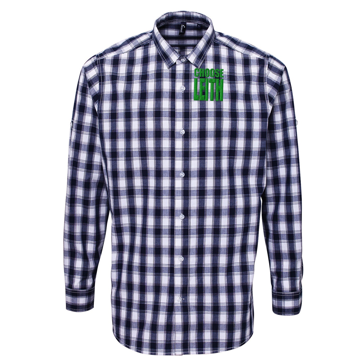 Hibs FC Choose Leith Football Check Long Sleeve Shirt