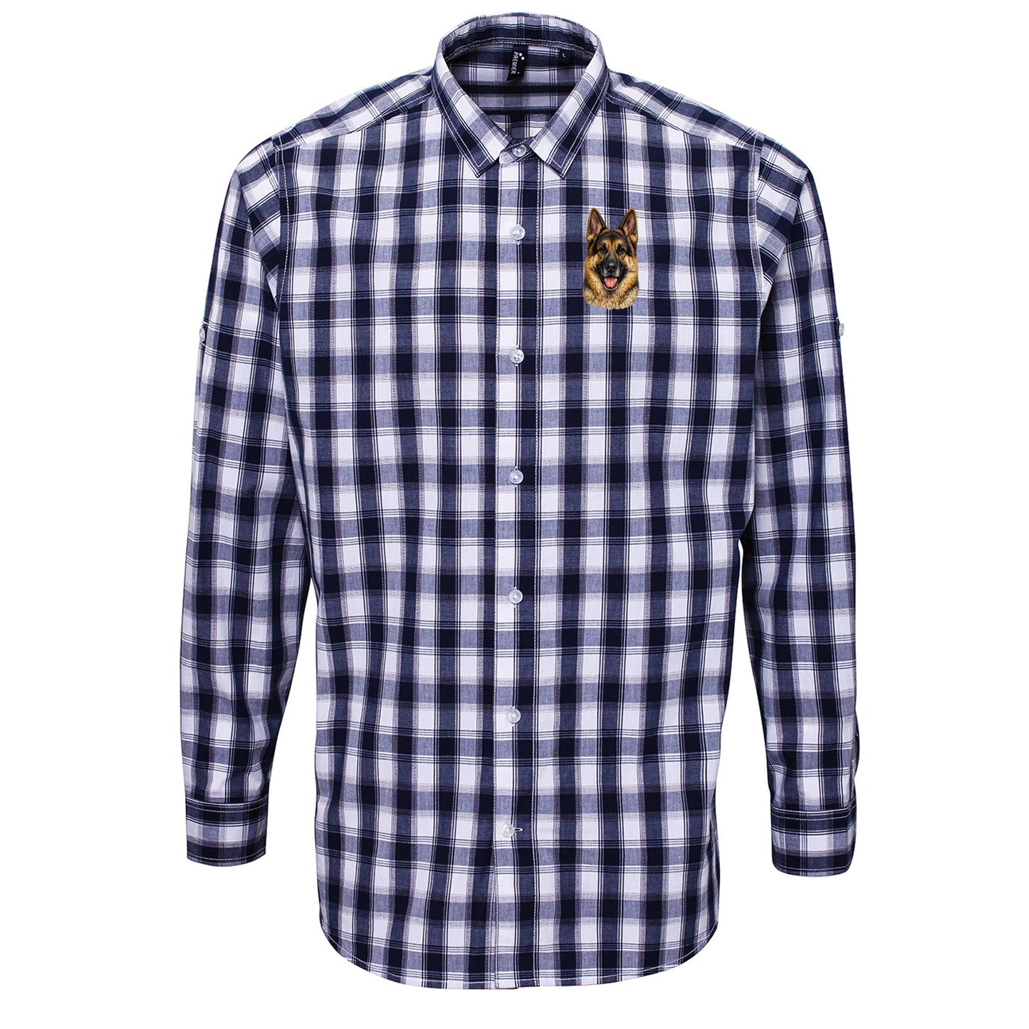 German Shepherd Dog Face Check Long Sleeve Shirt