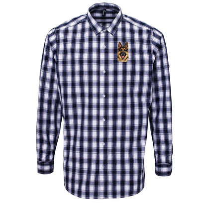 German Shepherd Dog Face Check Long Sleeve Shirt