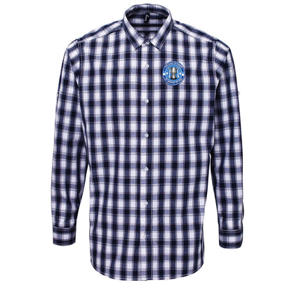 Man City League Cup 1975-1976 Check Long Sleeve Shirt