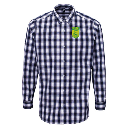 Retro Newton Heath LYR Embroidered Long Sleeve Mulligan Check Shirt