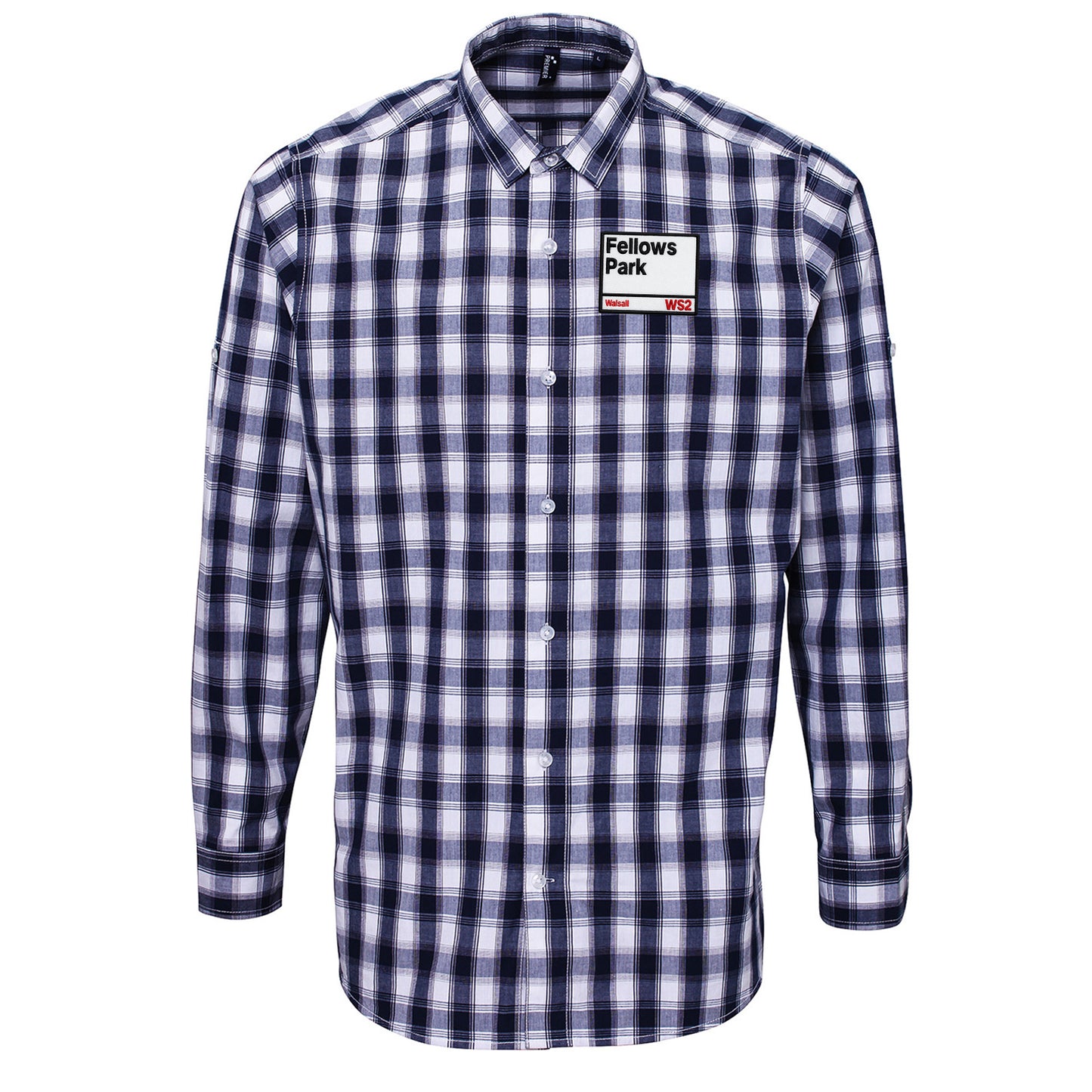 Retro Fellows Park Walsall Football Check Long Sleeve Shirt