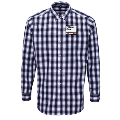 Retro Fellows Park Walsall Football Check Long Sleeve Shirt