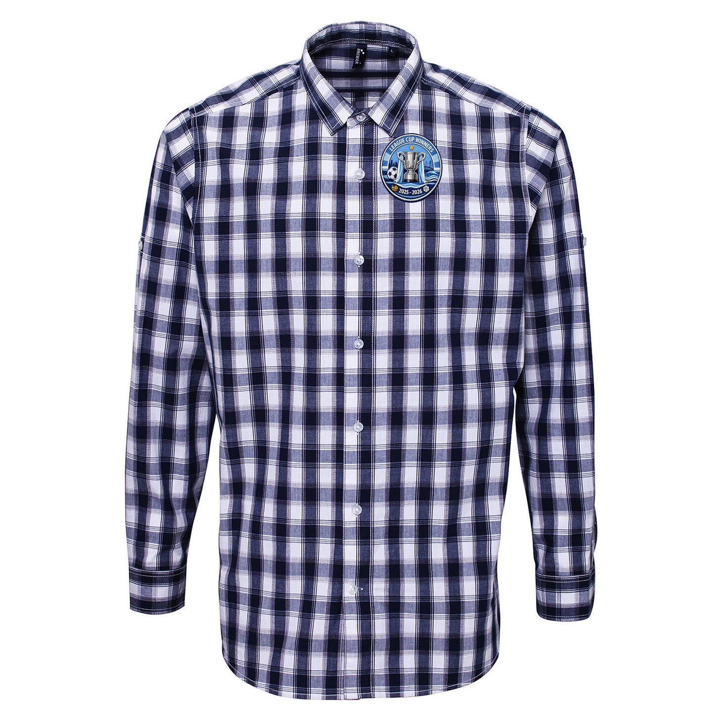 Man City League Cup Winners 2026 Check Long Sleeve Shirt