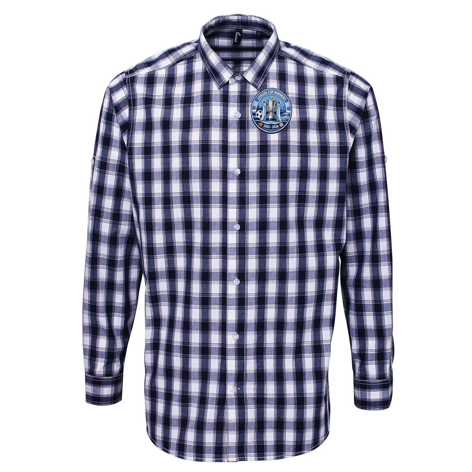 Man City League Cup Winners 2026 Check Long Sleeve Shirt