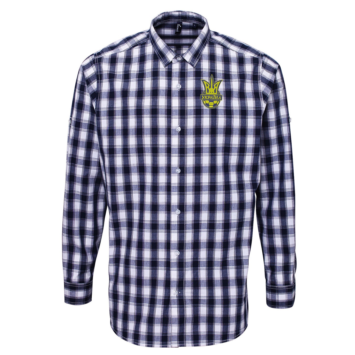 Old School Ukraine National FC Check Long Sleeve Shirt