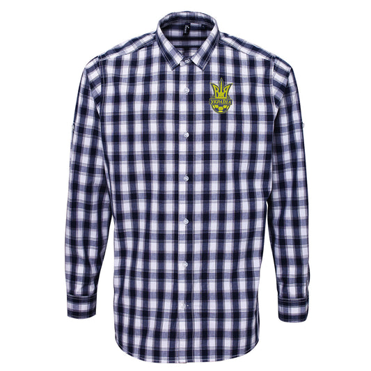 Old School Ukraine National FC Check Long Sleeve Shirt