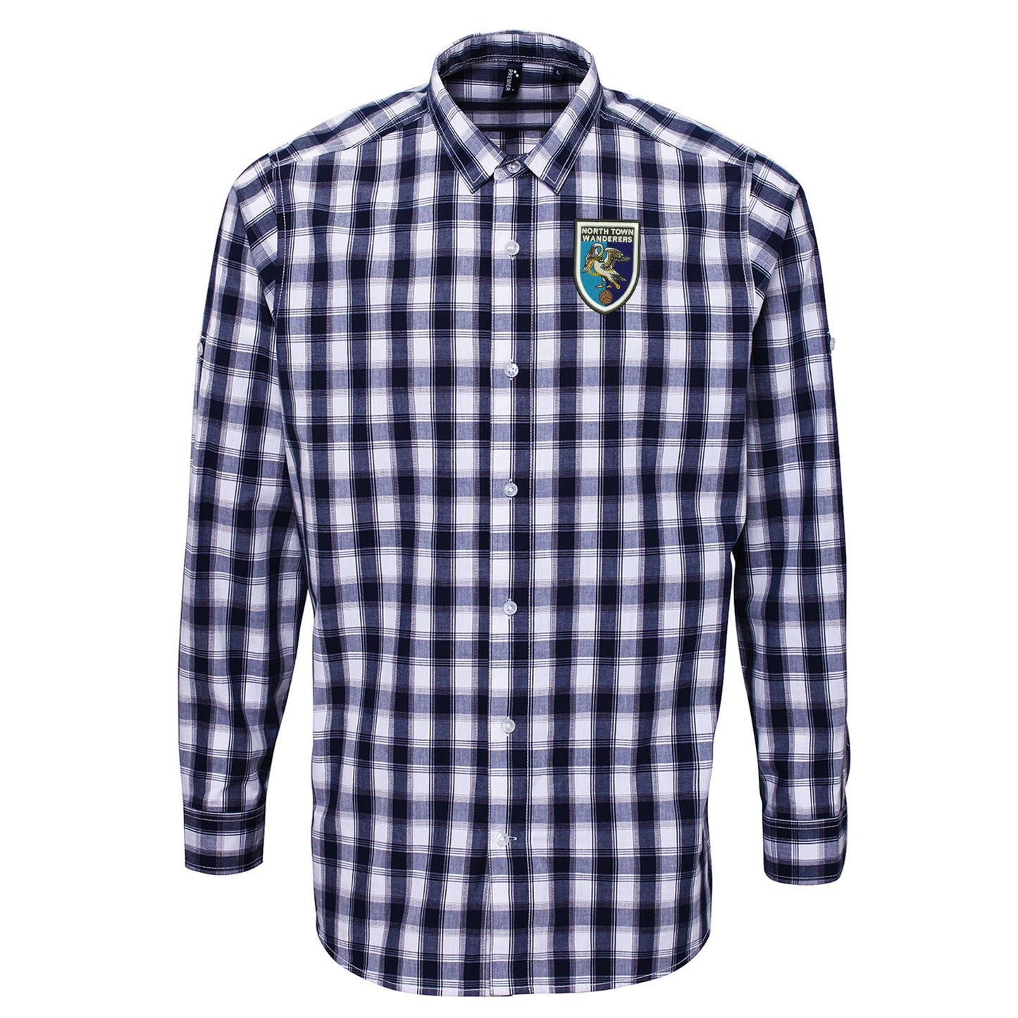 Retro North Town Wanderers Embroidered Long Sleeve Mulligan Check Shirt