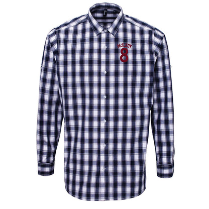 Jimmy McIlroy Burnley Football Check Long Sleeve Shirt 