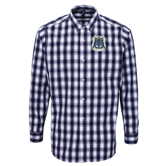 Retro Leeds 1950s Embroidered Long Sleeve Mulligan Check Shirt