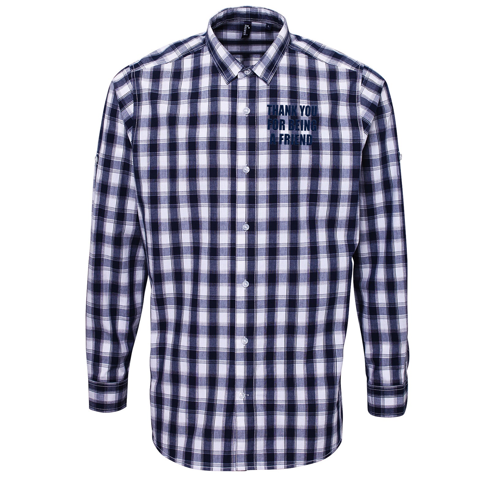 Thank You for Being a Friend Check Long Sleeve Shirt