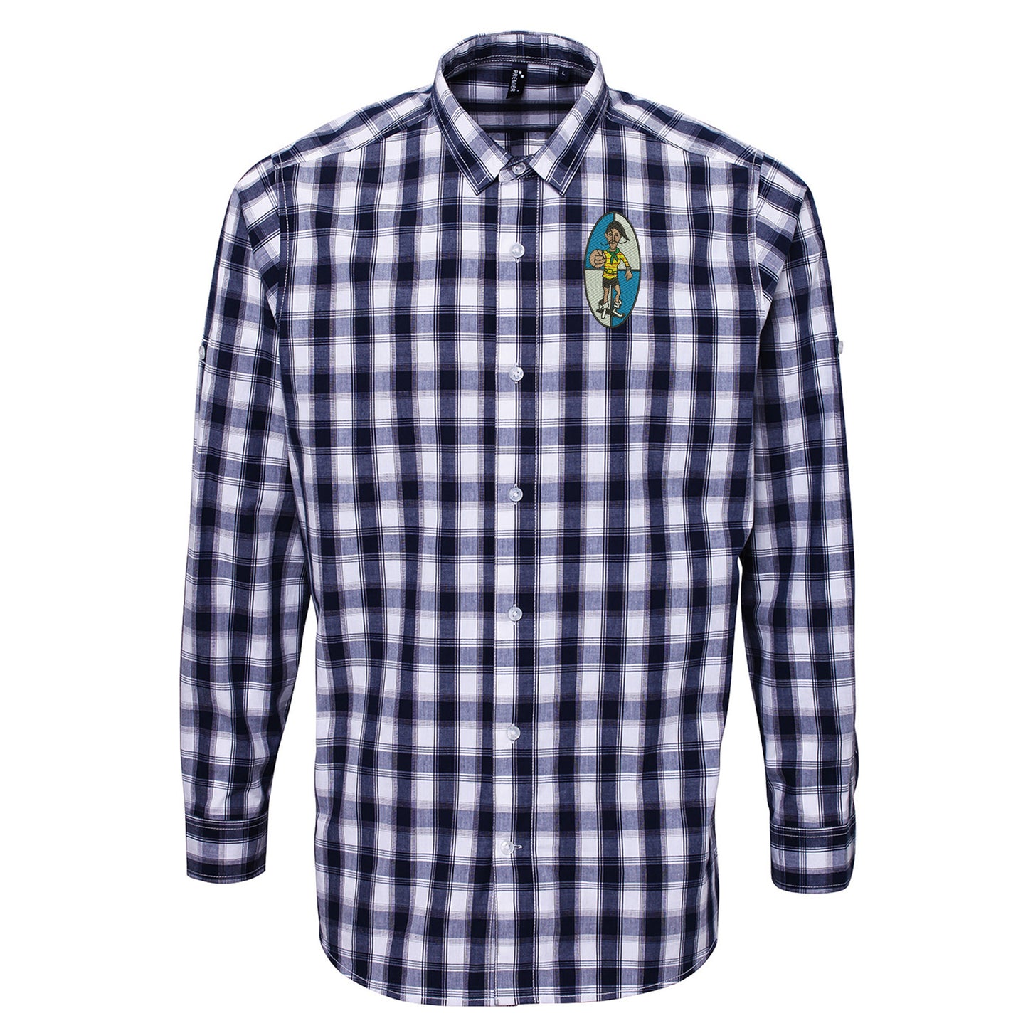 Retro Bristol Rovers 1933 Embroidered Long Sleeve Mulligan Check Shirt