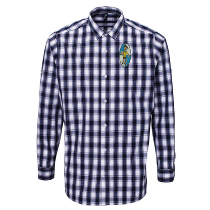 Retro Bristol Rovers 1933 Embroidered Long Sleeve Mulligan Check Shirt