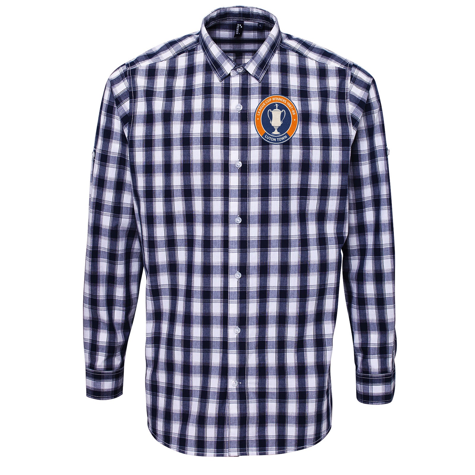 Luton Town League Cup Winners Check Long Sleeve Shirt