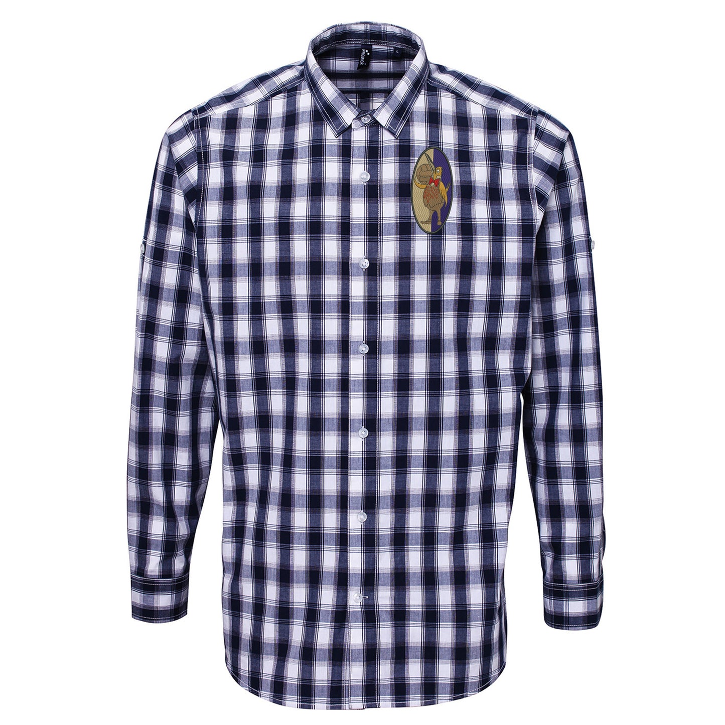 Retro West Brom 1933 Embroidered Long Sleeve Mulligan Check Shirt