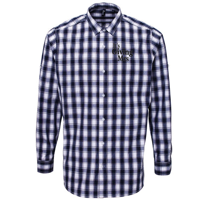 It's Giving Mrs Check Long Sleeve Shirt 