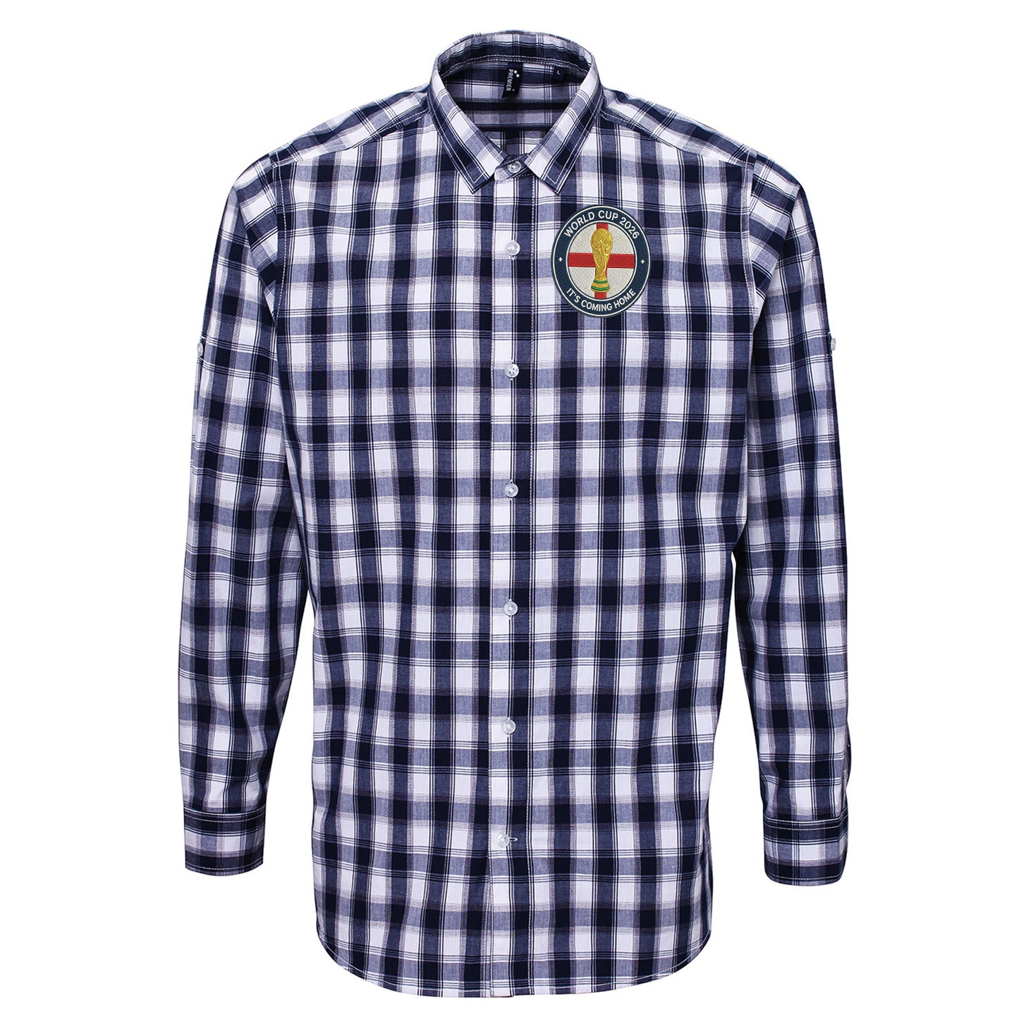England World Cup 2026 Check Long Sleeve Shirt