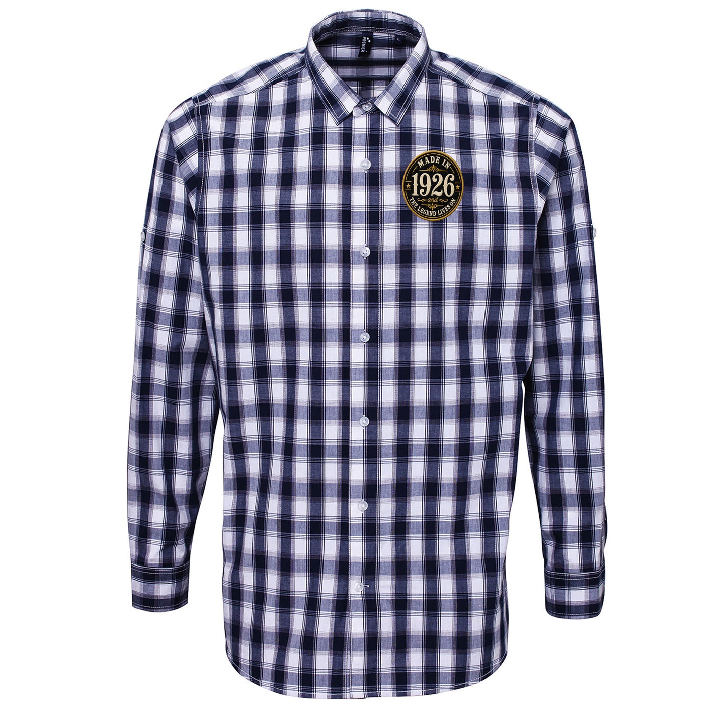Made in 1926 Birthday Check Long Sleeve Shirt