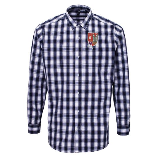 Retro Bristol Rugby 1980s Check Long Sleeve Shirt