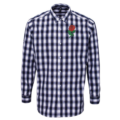 Retro England Rugby Check Long Sleeve Shirt
