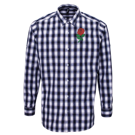 Retro England Rugby Check Long Sleeve Shirt