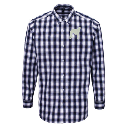 Borzoi Embroidered Long Sleeve Mulligan Check Shirt