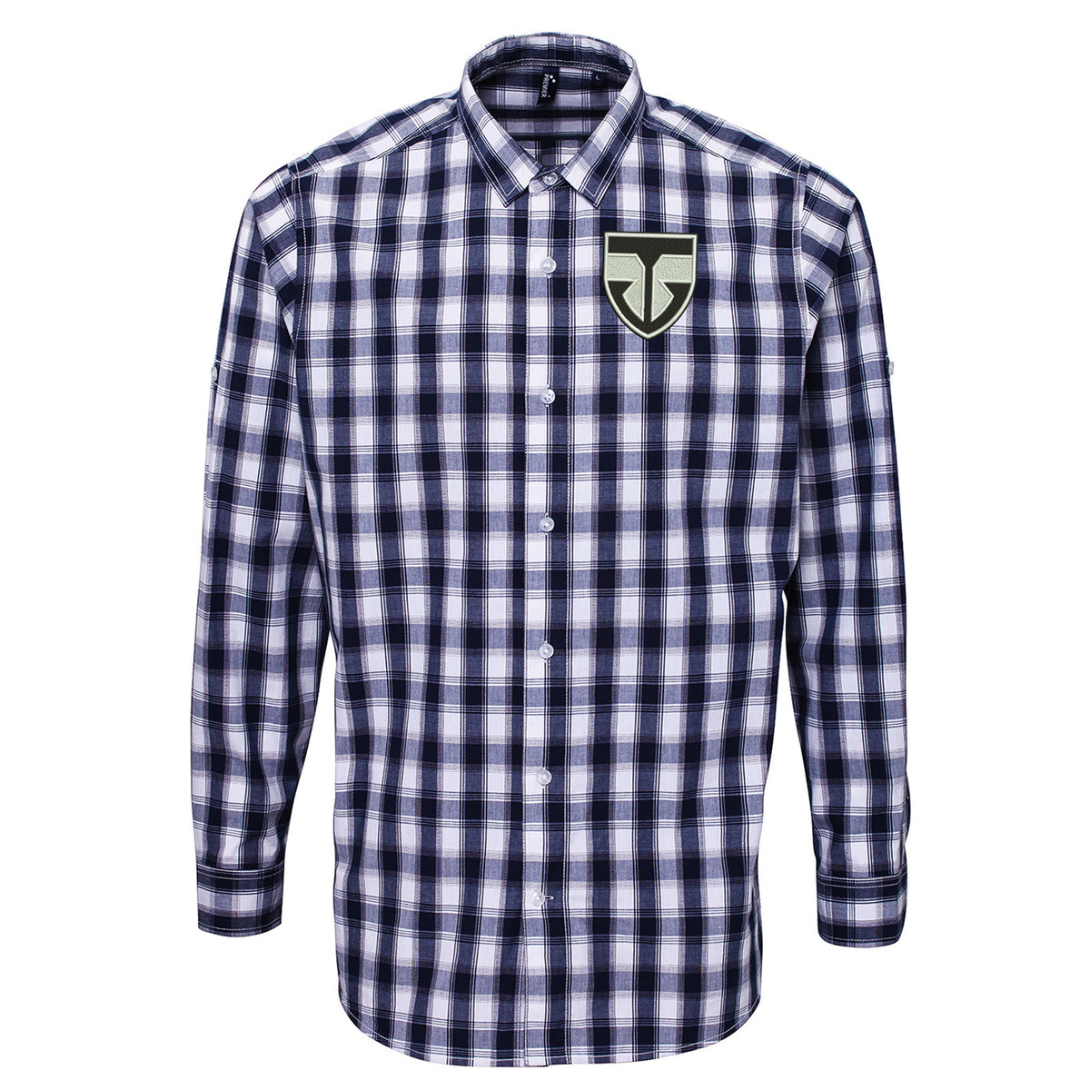 Retro Ayr United Embroidered Long Sleeve Mulligan Check Shirt