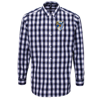 Retro Malaga 1948 Football Check Long Sleeve Shirt