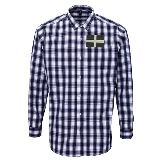 Saint Piran’s Flag Cornwall Check Long Sleeve Shirt