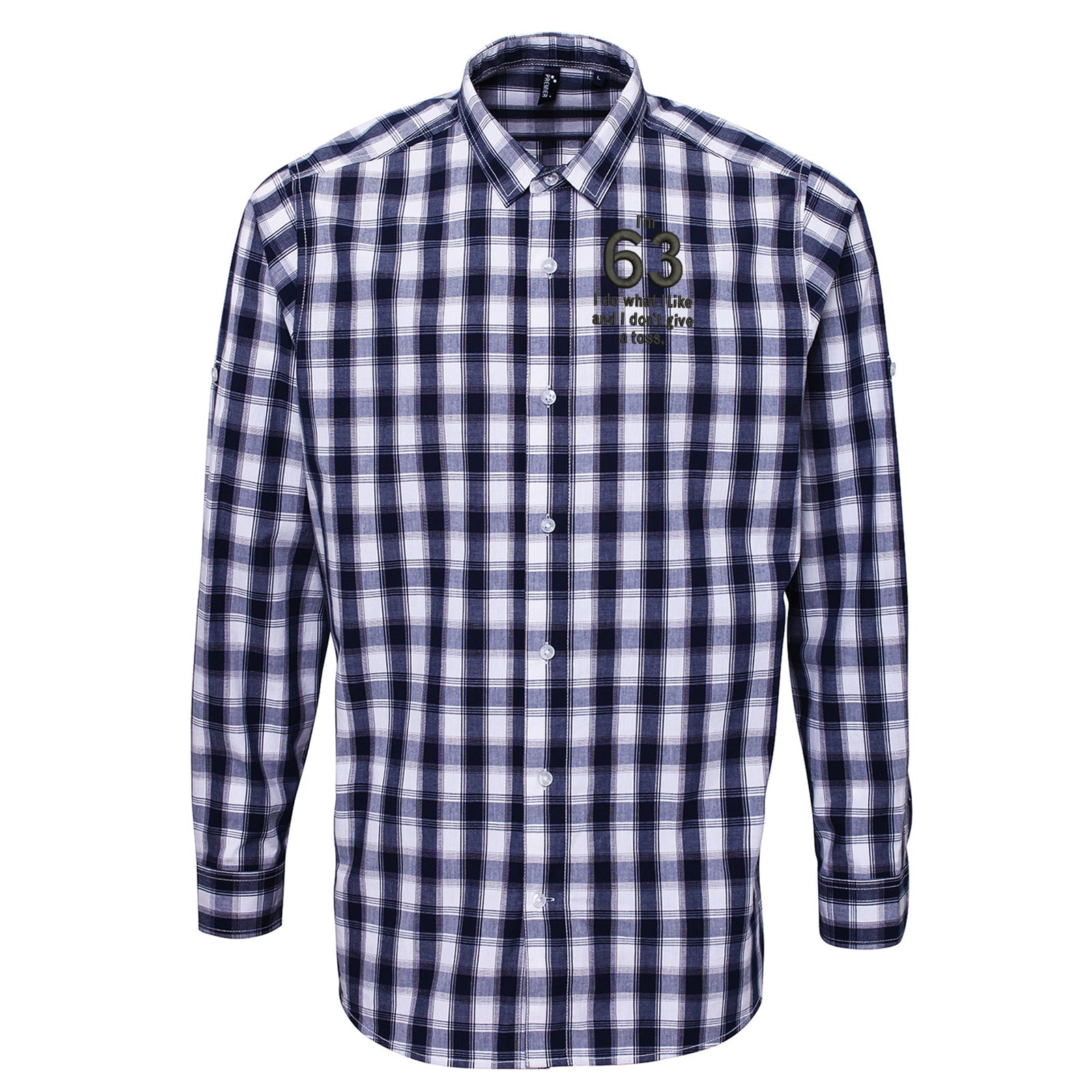 63rd Birthday Check Long Sleeve Shirt