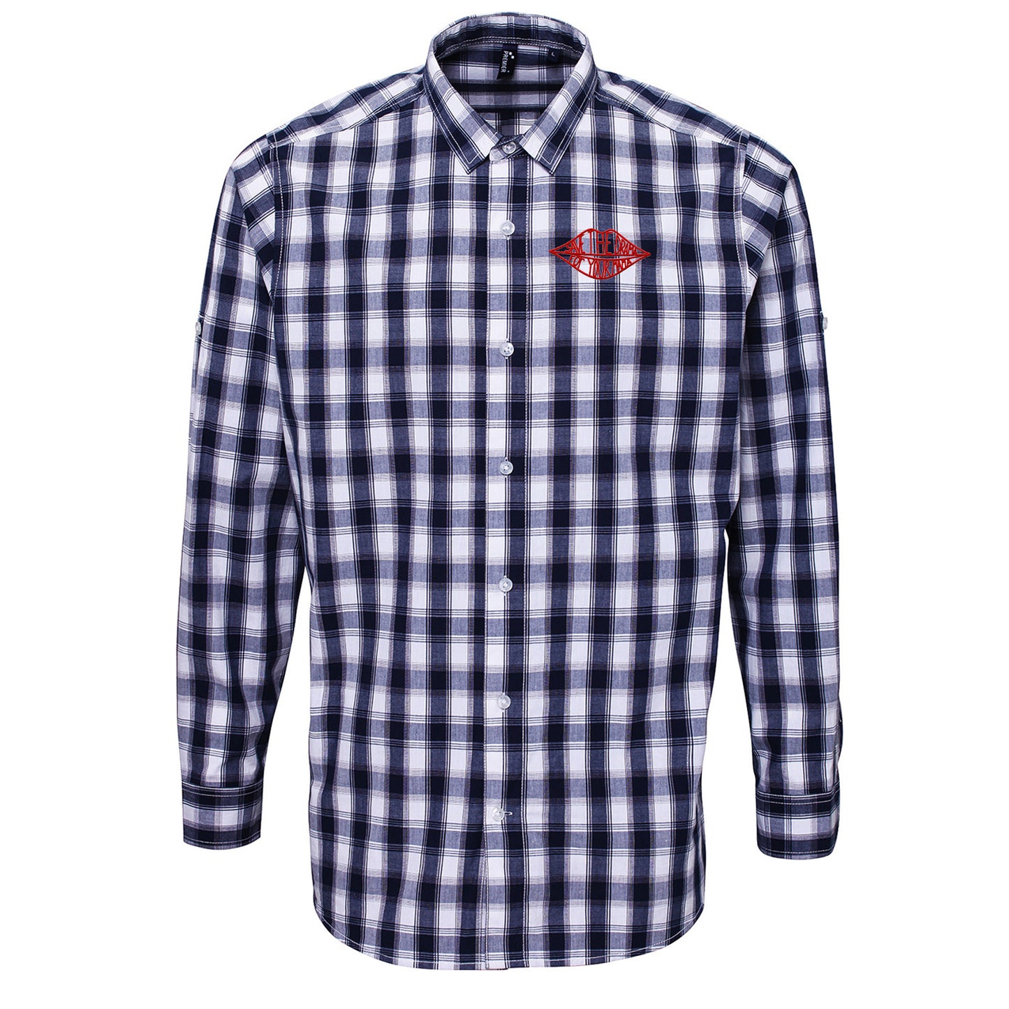 Save The Drama for Your Mama Friends Check Long Sleeve Shirt 