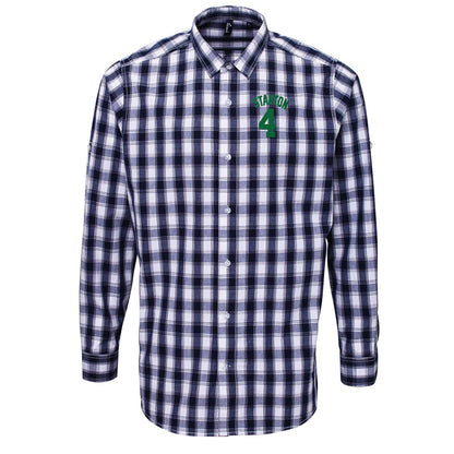 Pat Stanton Hibernian Football Check Long Sleeve Shirt