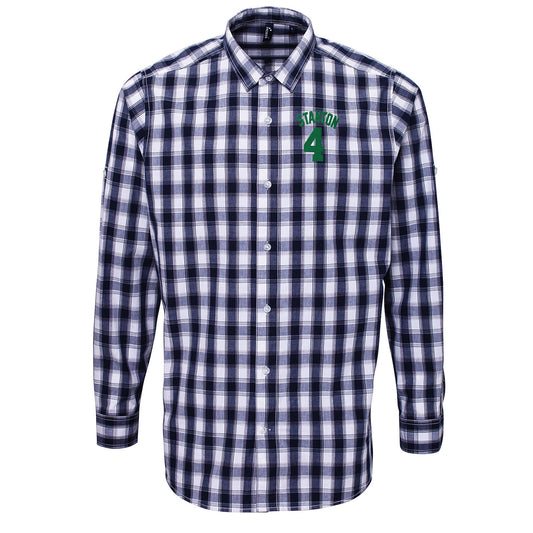 Pat Stanton Hibernian Football Check Long Sleeve Shirt