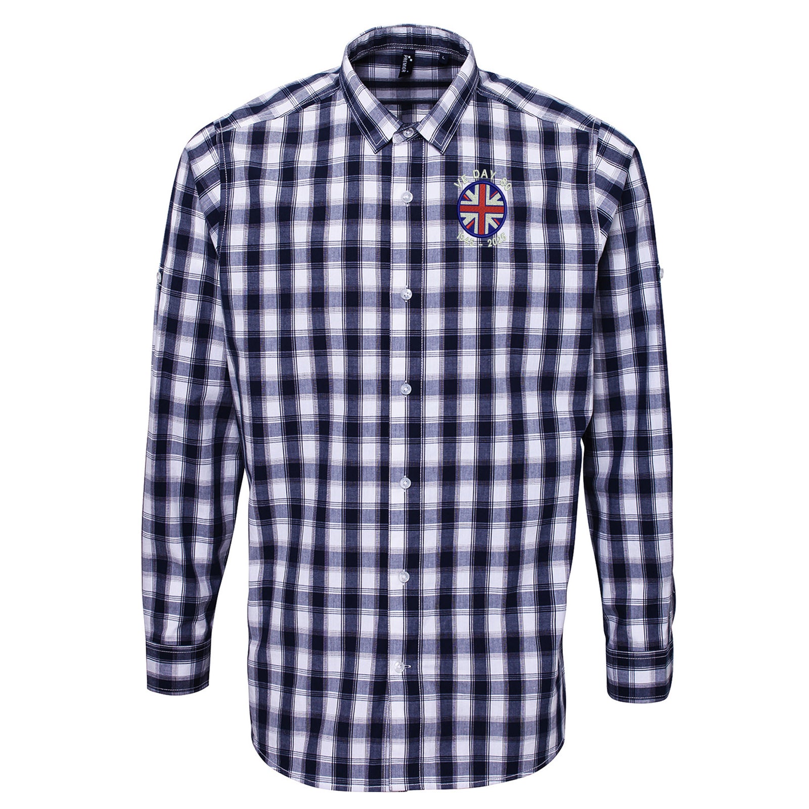 VE Day 80 1945-2025 Check Long Sleeve Shirt 