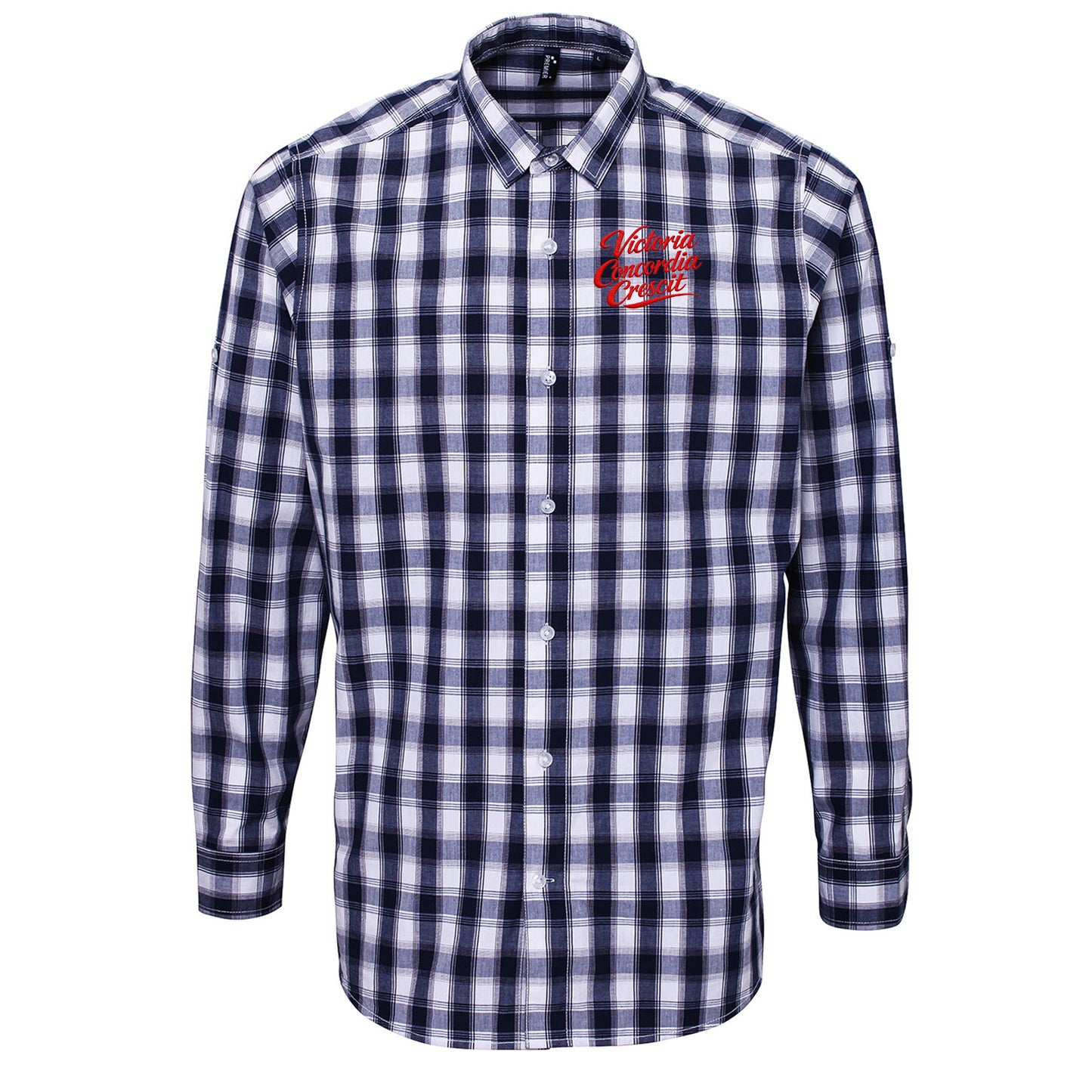 Victory Through Harmony Check Long Sleeve Shirt