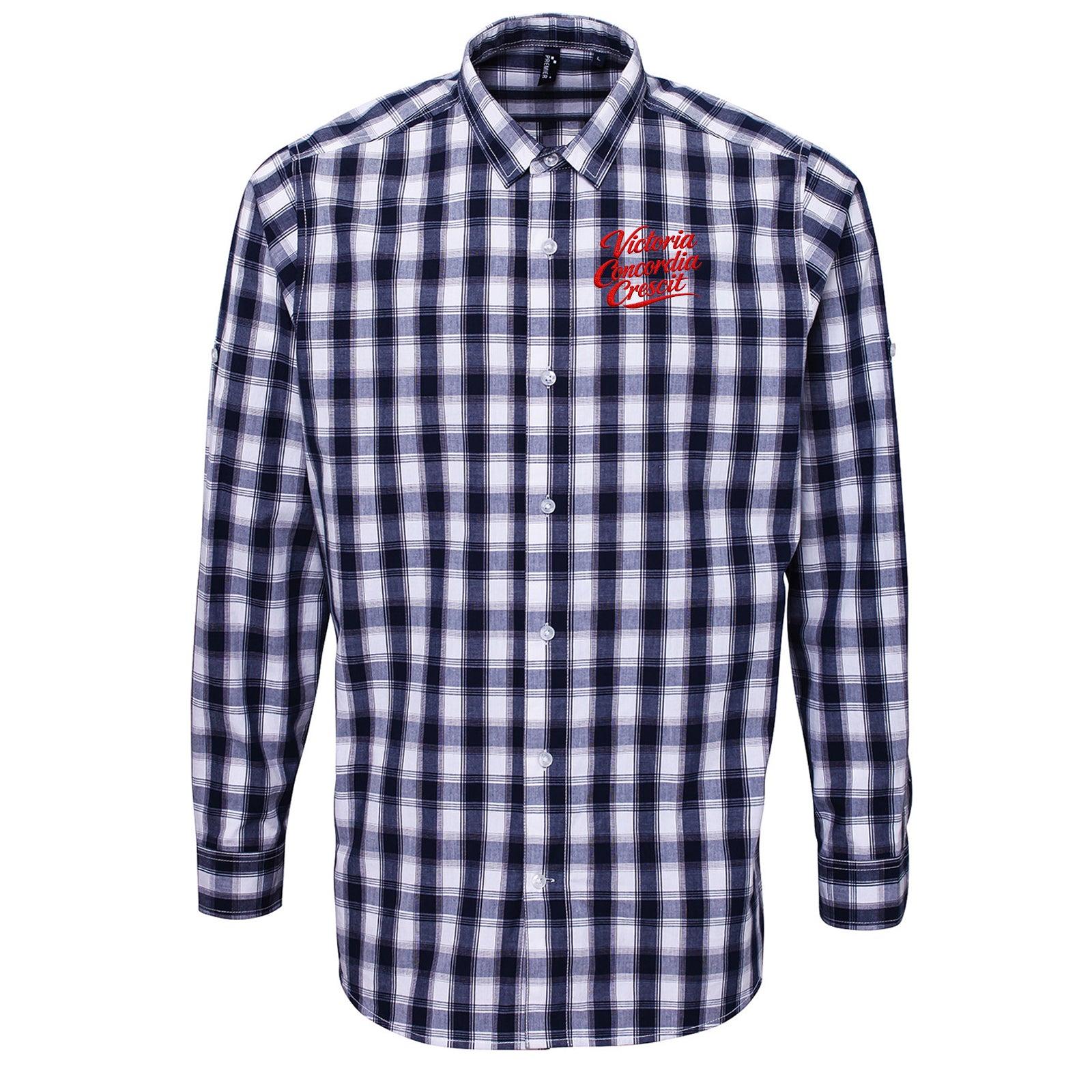 Victory Through Harmony Check Long Sleeve Shirt