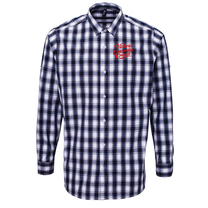Victory Through Harmony Check Long Sleeve Shirt