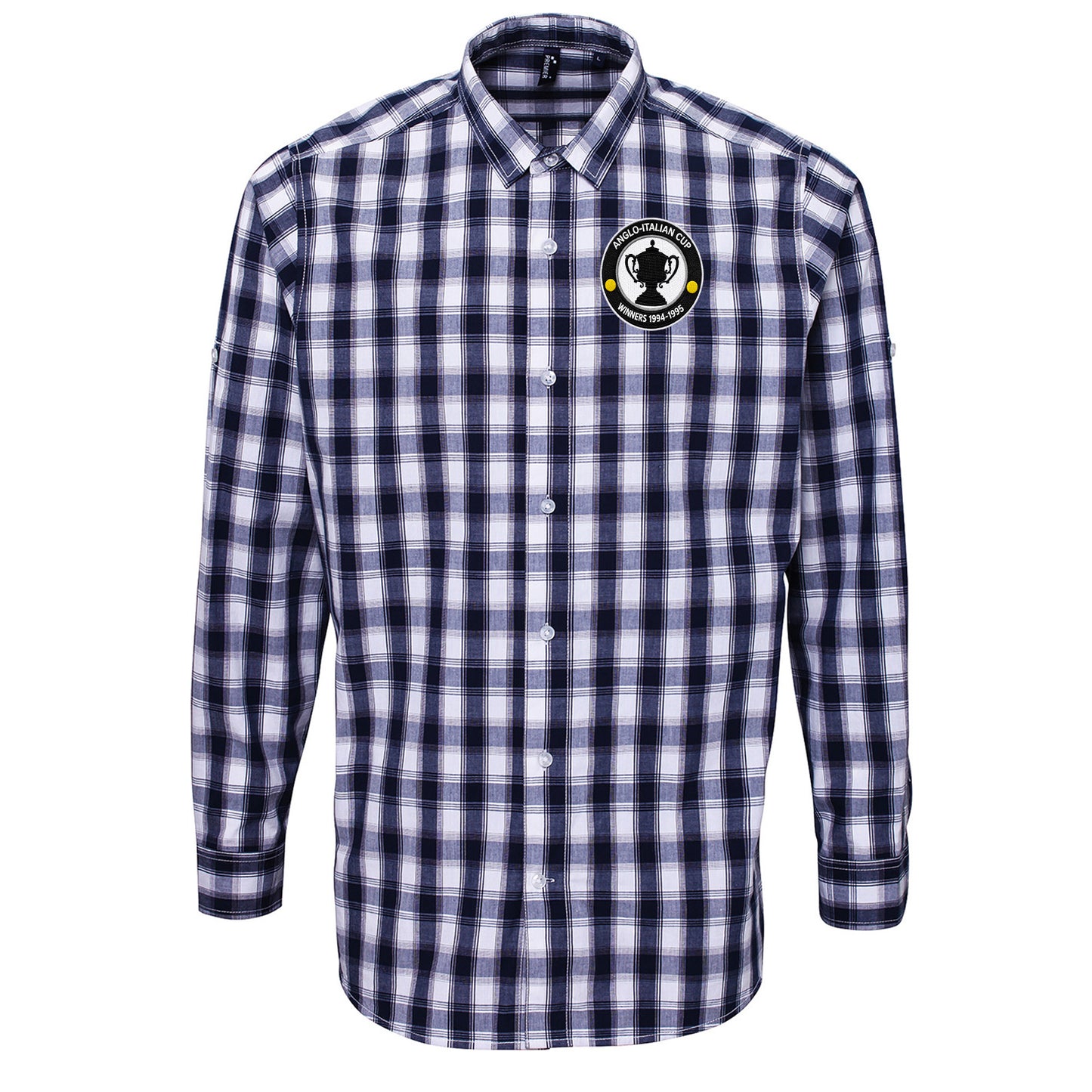 Retro Notts Anglo-Italian Cup Check Long Sleeve Shirt
