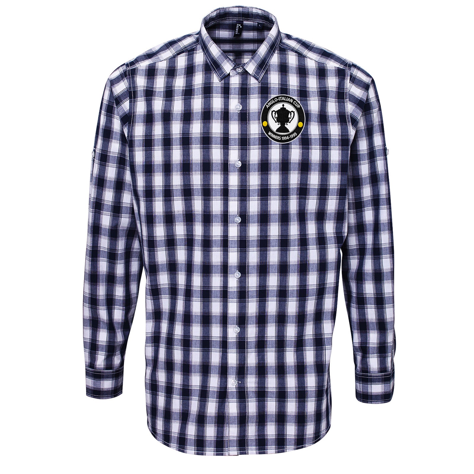 Retro Notts Anglo-Italian Cup Check Long Sleeve Shirt