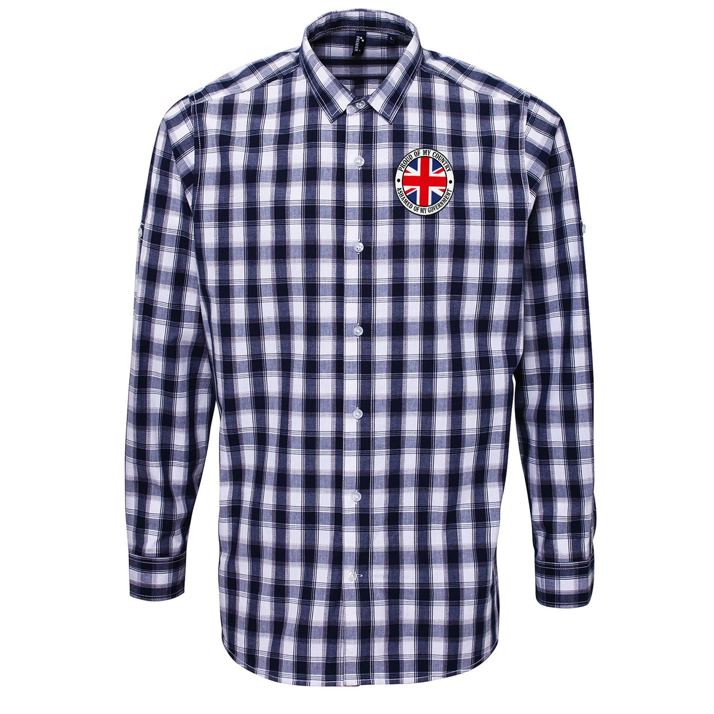 Proud of My Country Ashamed of My Government Check Long Sleeve Shirt
