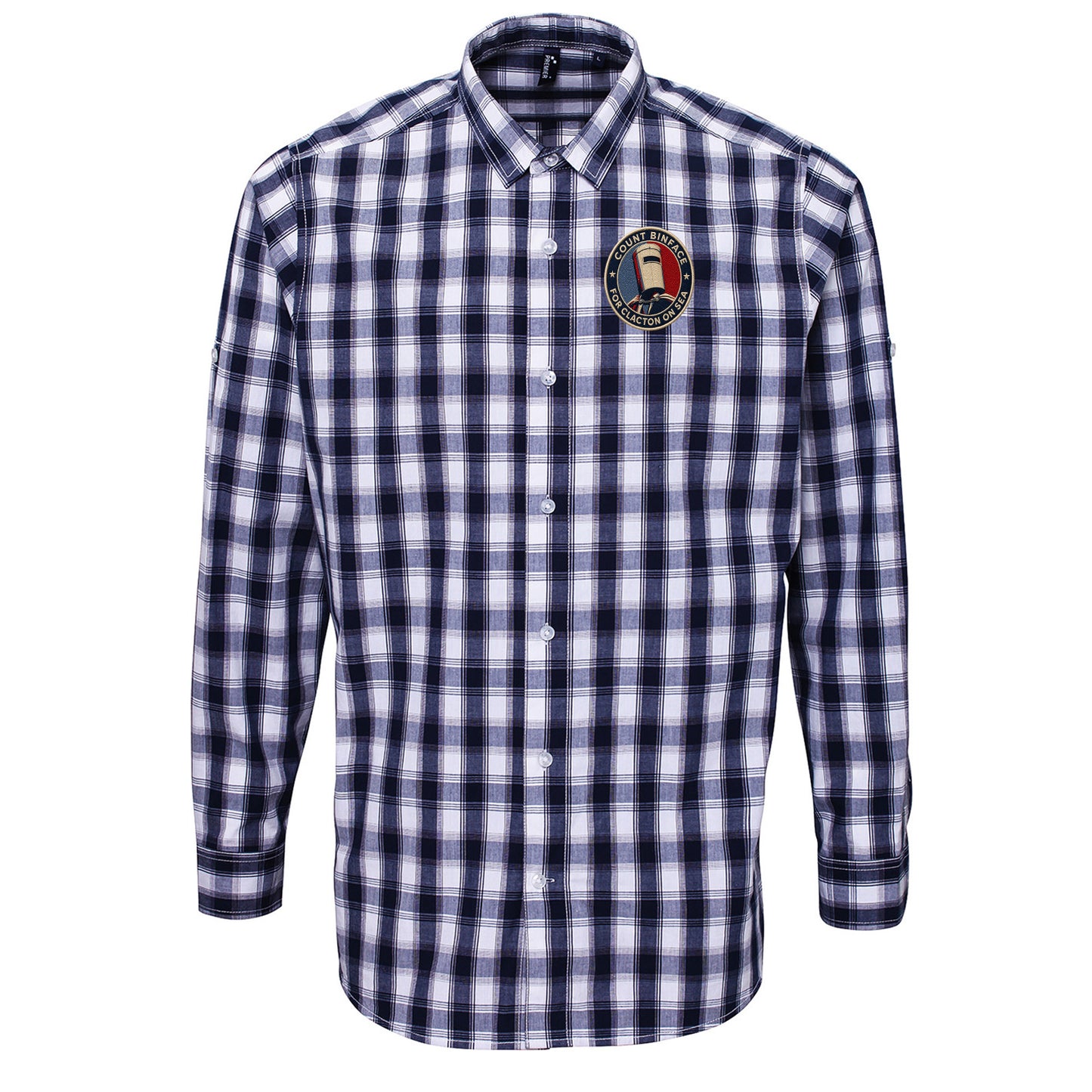 Count Binface Clacton Check Long Sleeve Shirt