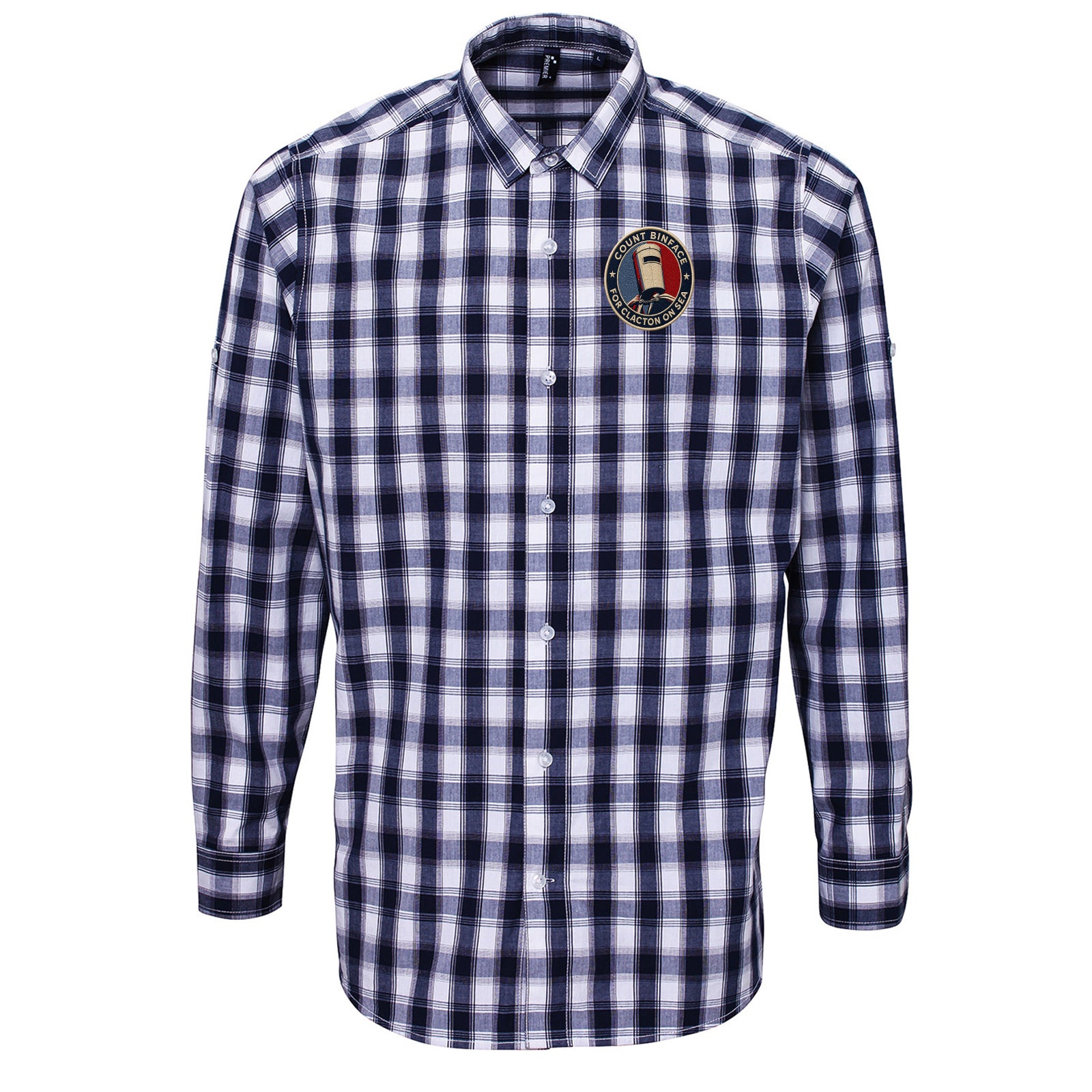 Count Binface Clacton Check Long Sleeve Shirt