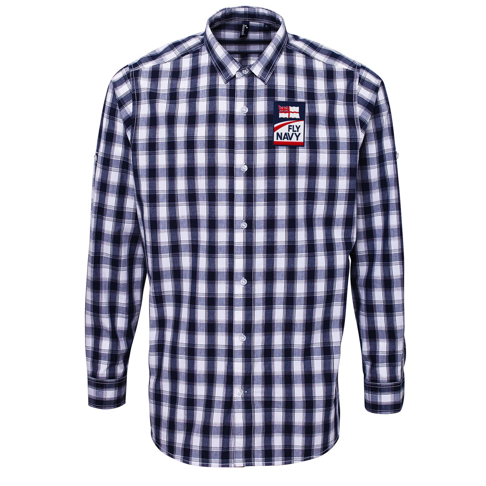 Fly Royal Navy Check Long Sleeve Shirt