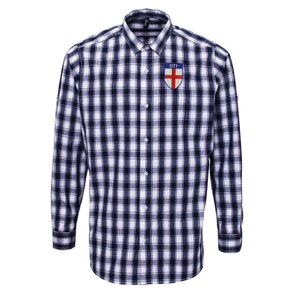 City Flag of England Shield Long Sleeve Mulligan Check Shirt
