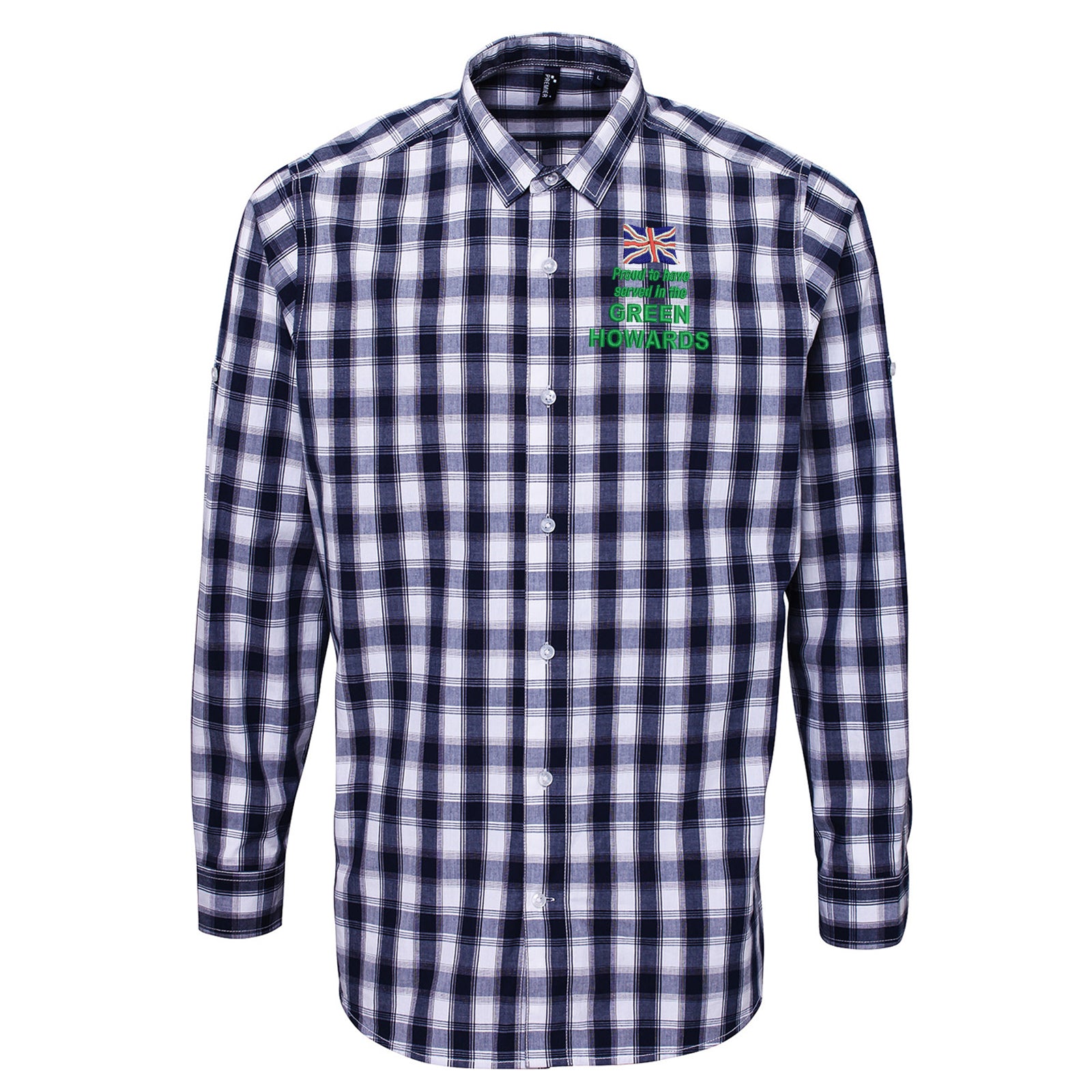 Proud to Have Served in The Green Howards Check Long Sleeve Shirt