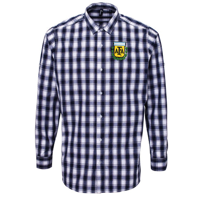 Old School Argentina Football Check Long Sleeve Shirt