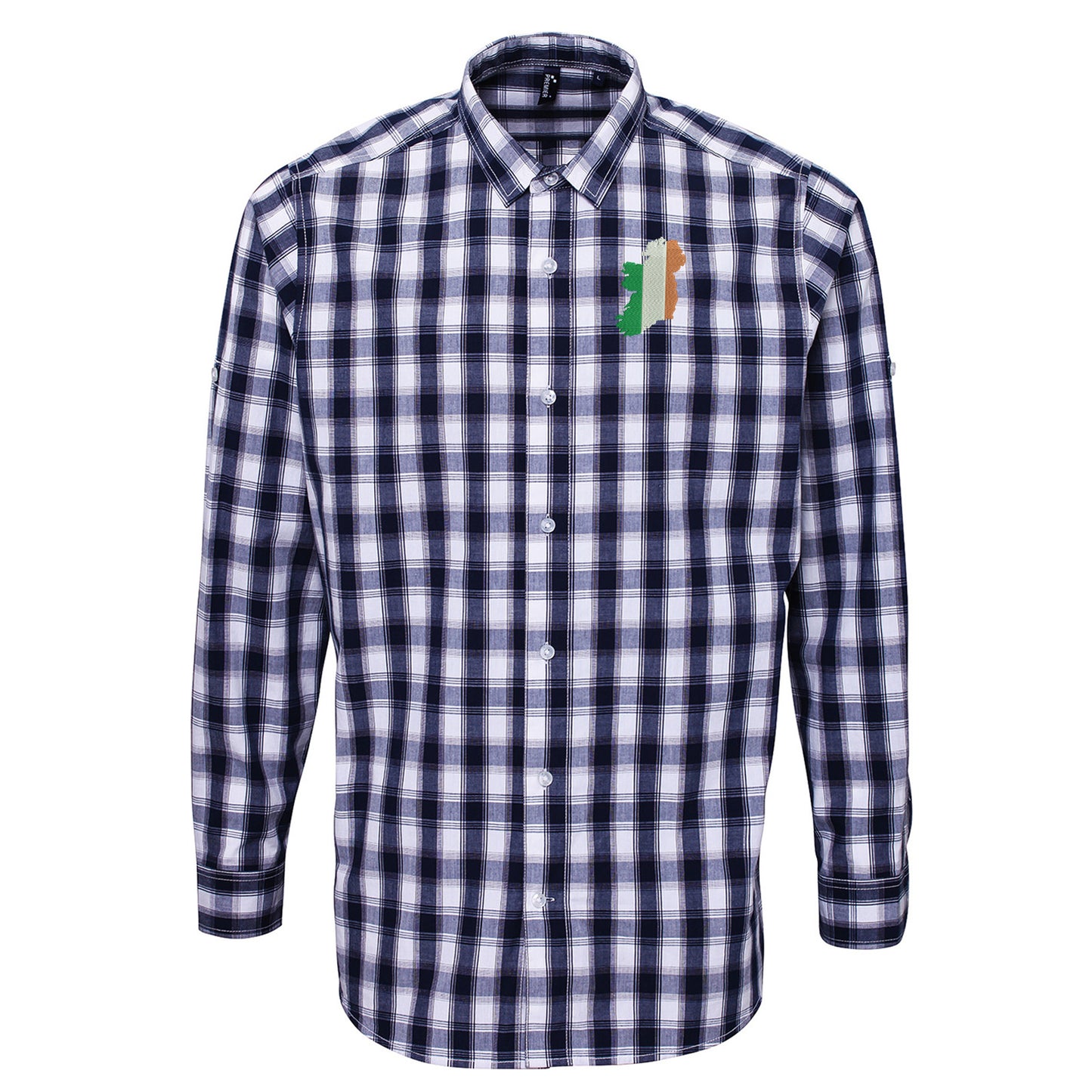 Ireland Flag Map Check Long Sleeve Shirt