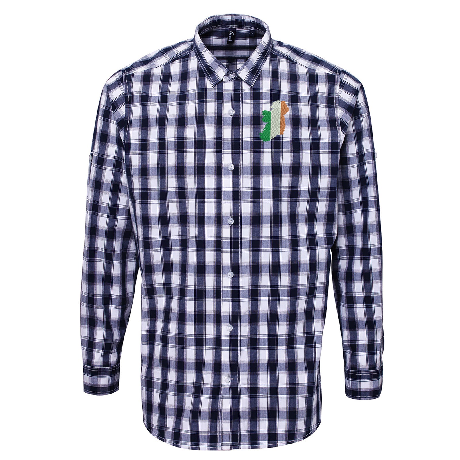 Ireland Flag Map Check Long Sleeve Shirt