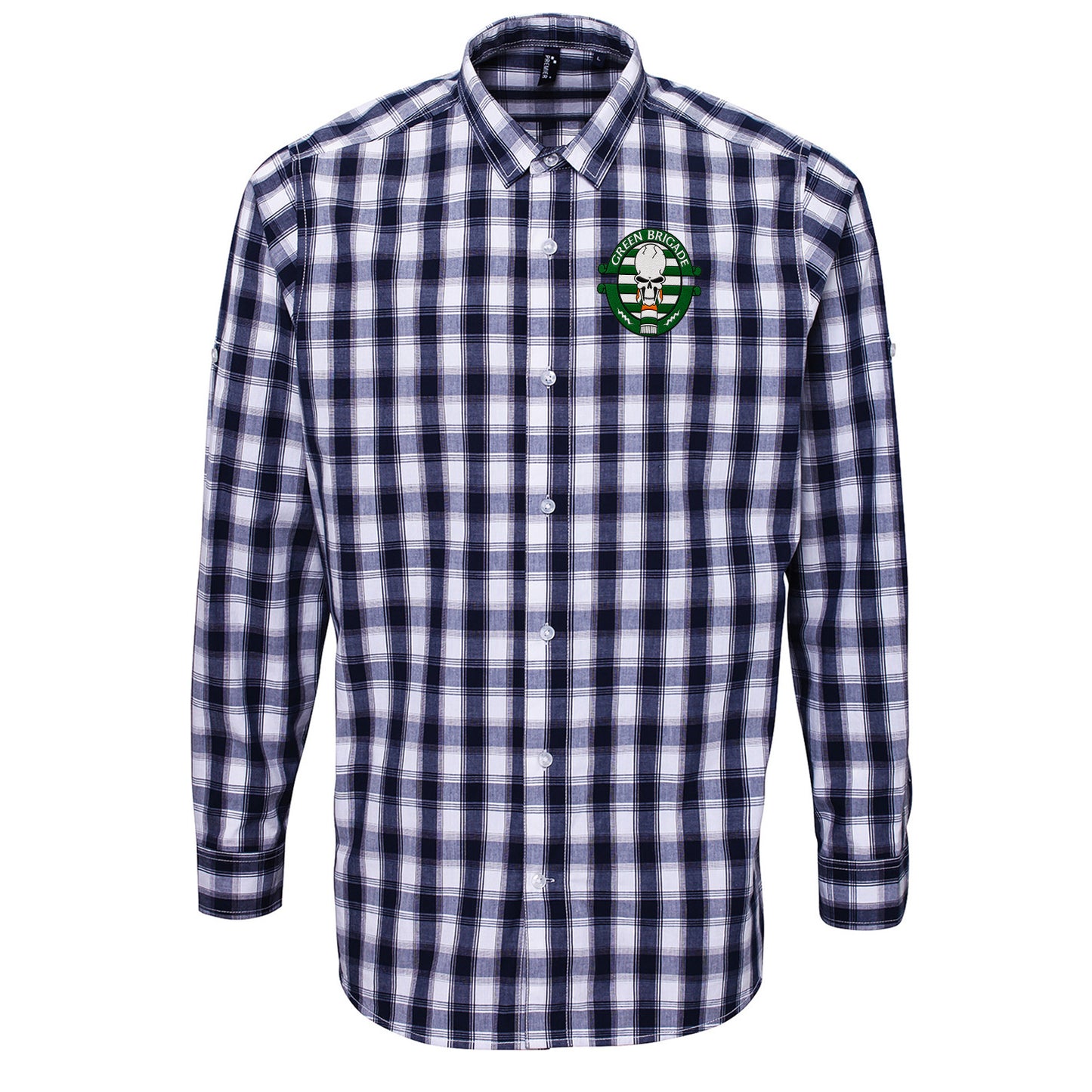 Green Brigade Celtic Football Check Long Sleeve Shirt 